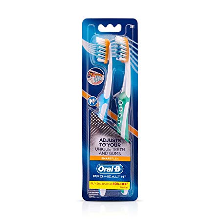 Oral B Pro-Health Smart-Flex Toothbrush - 2 Unit, Soft (Colors May Vary)