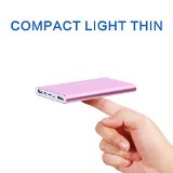 Polanfo 10000mah Compact Power Bank External Battery Pack Portable Charger for Smartphones and Tablets -Pink