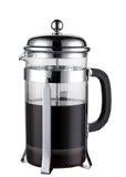 French Press and Espresso Maker by CoastLine 8 Cups 4 Mugs Coffee Press Heat-resistant Borosilicate Glass with Double Screen System Filters Coffee Thoroughly No Grounds Stainless Steel