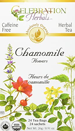 CELEBRATION HERBALS Chamomile Flowers Tea Organic 24 Bag, 0.02 Pound