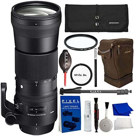 Sigma 150-600mm F/5-6.3 DG OS HSM Contemporary Lens For Nikon F bundle with Monopod,95mm Protection Digital HD Filter, Blower, Sling bag & More,3-Year Extended Warranty | 150-600mm Nikon Lens(745306).