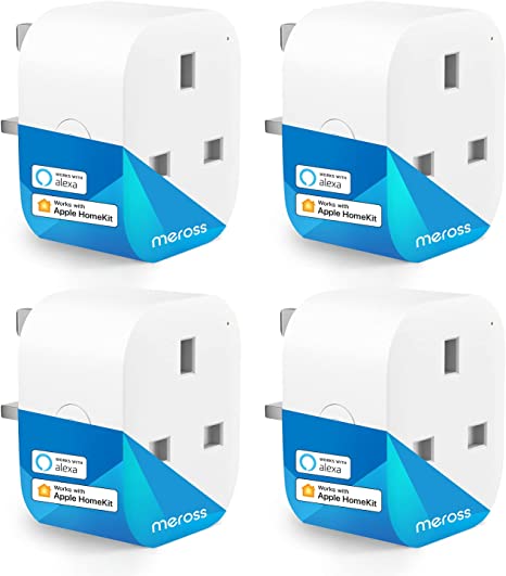 Mini Smart Plug - Meross WiFi Plugs Compatible with HomeKit, Alexa, Google Home, SmartThings Wireless Remote Control Timer Plug No Hub Required (4 Pack)