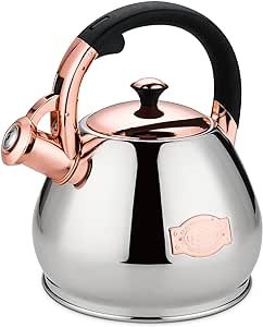 Tea Kettle Stovetop Whistling Kettle Teapot, 3Quart Tea Pot Stainless Steel Teakettle for Stove Top with Heat Proof Ergonomic Handle