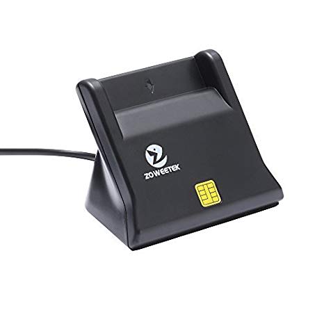 Zoweetek DOD Military USB Common Access CAC Smart Card Reader, Compatible with Windows, Mac OS and Linux