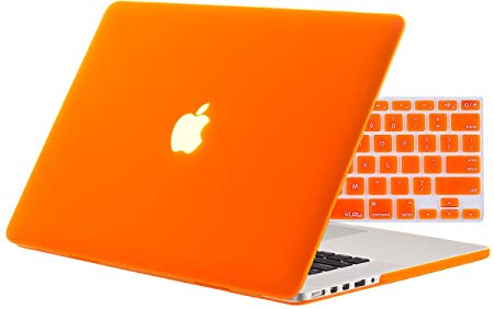 Kuzy 2in1 Retina 13-Inch ORANGE Rubberized Hard Case and Keyboard Cover for Apple MacBook Pro 13.3" with Retina Display Models: A1502 and A1425 (NEWEST VERSION) - ORANGE