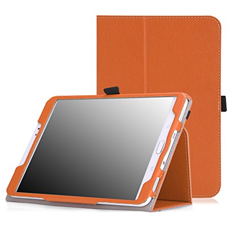 MoKo Tab S2 8.0 Case - Slim Folding Cover Case for Samsung Galaxy Tab S2 / S2 Nook 8.0 inch Tablet, ORANGE (With Auto Wake / Sleep and Stylus Pen Loop)