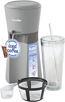 Breville Iced Coffee Maker | Plus Coffee Cup with Straw | Ready in Under 4 Minutes | Grey [VCF155]