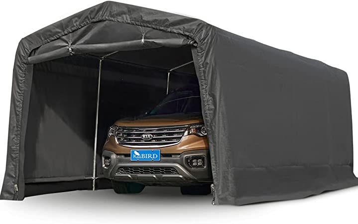 KING BIRD 10' x 15' Heavy Duty Anti-Snow Carport Car Canopy Outdoor Instant Garage with Reinforced Ground Bars