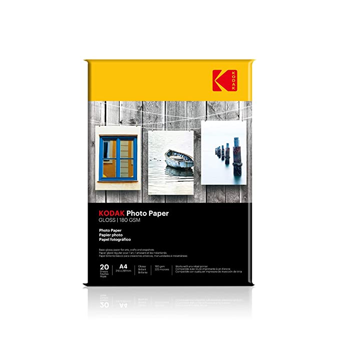 Kodak 180 GSM A4 210x297mm Photo Paper High Glossy