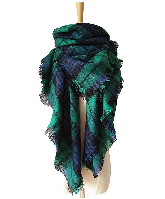 WINCAN Soft Warm Tartan Plaid Scarf Shawl Cape Blanket Scarves Fashion Wrap