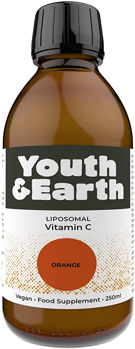 Vitamin C Liposomal Liquid Formulation 1000mg - Ultra High Strength Pure Antioxidant Supplement - Immune System Booster with Natural Orange Flavor – Made in Germany - by Youth & Earth