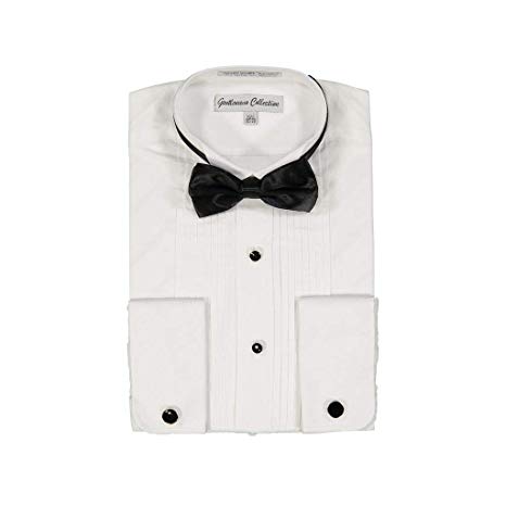 Gentlemens Collection Mens Tuxedo Shirts Poly/Cotton Free Bow Tie On Selected Styles