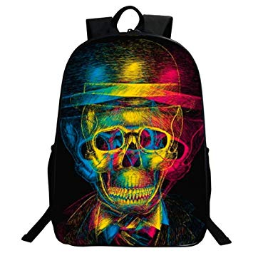 GIM Backpack Bags, Fashion Schoolbag Travel Camping Casual Daypacks Cool Skull Printing School Backpack Rucksack Back Pack Fits Laptop