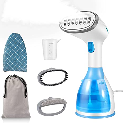 Steamer for Clothes, Portable Handheld Travel Garment Steamer with Glove Fabric Wrinkles Remover with 280ML Water Tank, 15s Fast Heat-up Steam Iron for Clothes, Fabric Steamer Ideal for Home Office Travel