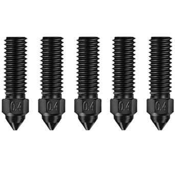 Official Creality K1 Nozzle Kits, 5PCS Ender 3 V3 KE 3D Printer Hardened Steel Nozzles 0.4mm, High-Speed Printing and High Flow Extruder Nozzles for Creality K1 / K1 Max/CR-M4 / CR-10 SE