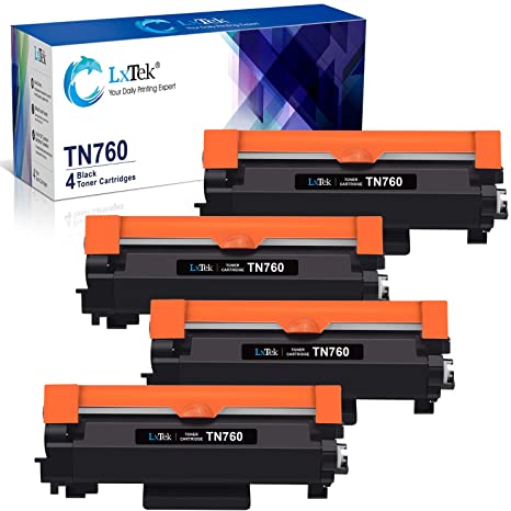 LxTek Compatible Toner Cartridge Replacement for Brother TN760 TN 760 TN730 TN-730 to use with DCP-L2550DW HL-L2350DW HL-L2395DW MFC-L2710DW HL-L2370DW MFC-L2750DW HL-L2390DW Printer (Black,4-Pack)