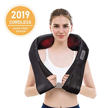 Cordless Neck Shoulder Back Massager with Heat, Deep Tissue 3D Kneading Shiatsu Full Body Massager for Neck Back Shoulder Waist Foot Muscle Pain Relief, Best Gifts for Women/Men/Mom/Dad