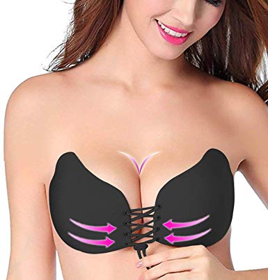 Strapless Bra Sticky Self Adhesive Invisible Push up Bra for Backless and Strapless Dresses,Tops etc.
