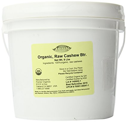 Artisana Organics - Cashew Nut Butter, USDA Organic Certified and Non-GMO Handmade Rich and Thick Spread (8 lbs)