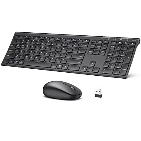 iClever DK03 Bluetooth Keyboard and Mouse, Rechargeable Dual-Mode (Bluetooth   2.4G) Wireless Keyboard and Mouse Combo, Ultra-Slim Multi-Device Keyboard for Mac, iPad, Apple, Android, Windows,Black