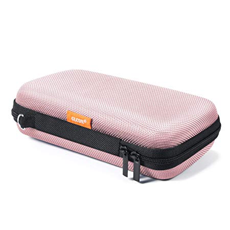 GLCON Cell Phone Carrying Case,Portable Hard EVA Case Protection for External Battery,GPS,Hard Drive,USB/Charging Cable,Mesh Inner Pocket,Zipper Enclosure and Durable Exterior,Travel Pouch Bag,Pink