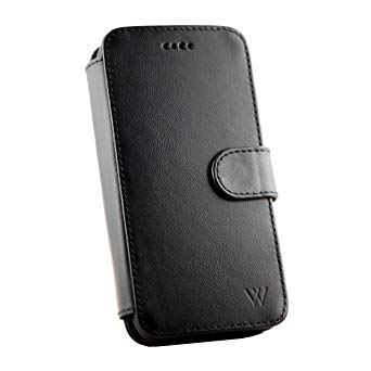 Wilken iPhone X | XS Leather Wallet Detachable Phone Case | Magnetic Car Vent Mount Included | 100% Top Grain Cowhide Leather Wallet Case | Magnetic Locking System | Kickstand Feature | Black