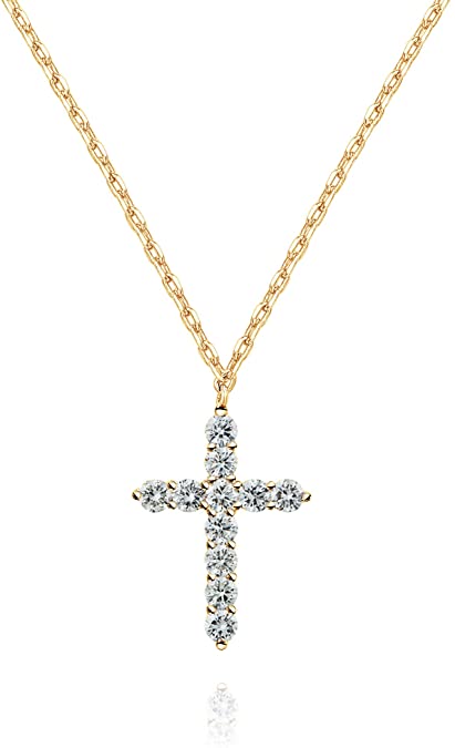 PAVOI 14K Gold Plated Cross Necklace for Women | Cross Pendant | Gold Necklaces for Women