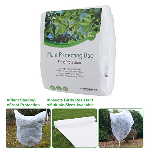 PHI VILLA Plant Cover for Winter, Thick Plant Protector Bags Frost Blanket, 0.9 oz, 39" x 39"