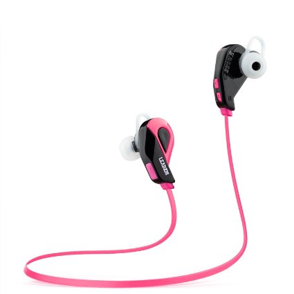 Leadzm Sport Bluetooth Headphone, Bluetooth 4.1 Wireless Stereo Sport Headphones Sweatproof Earphones Built-in Mic for IOS Android Smartphones (Pink)