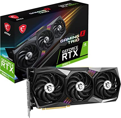 MSI GeForce RTX 3060 Ti GAMING X TRIO 8GD6X Gaming Graphics Card - 8GB GDDR6X, 1845MHz, PCI Express Gen 4, 256-bit, 3x DP v 1.4a, HDMI 2.1 (Supports 4K)