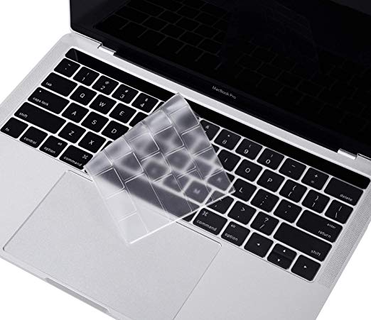 Premium TPU Keyboard Cover Compatible 2018/2017/2016 Release Touch Bar Models MacBook Pro 13 Inch A1989 A1706 & MacBook Pro 15 Inch A1707 A1990 Ultra Thin Protective Skin, US Layout