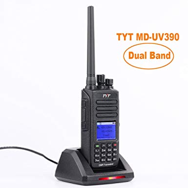 TYT MD-UV390 DMR Digital Radio VHF/UHF Dual Band 136-174MHz/400-480MHz Handheld Two Way Radio W/2 Antenna