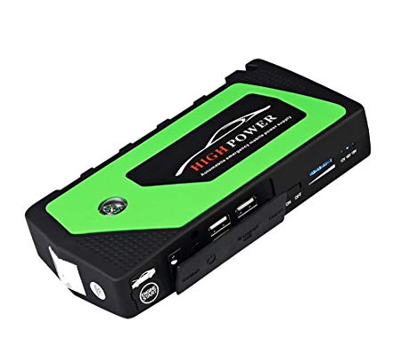 QINUO 600A Peak 18000mAh 12V Portable Car Jump Starter With Smart Jumper Cables (Up to 5.0L Gas Engines) Auto Battery Booster Power Pack Phone Power Bank With Smart Charging Ports