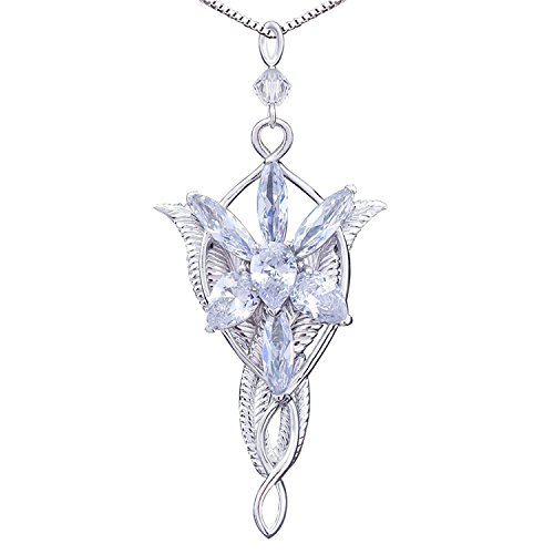 REINDEAR Silver Plated Lord of the Rings Arwen's Evenstar Pendant Necklace US Seller