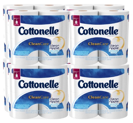 Cottonelle Clean Care Toilet Paper Double Roll 4 Count Pack of 8