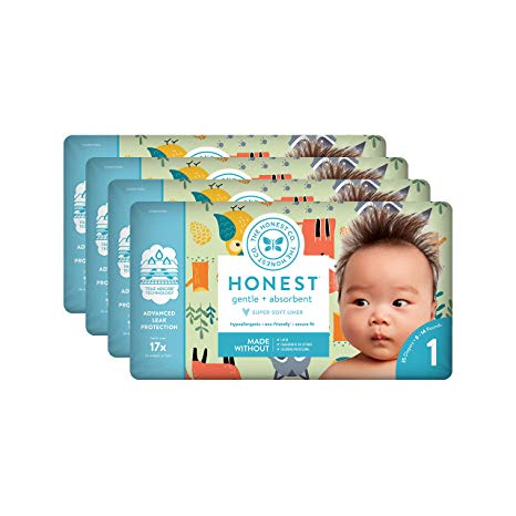 The Honest Company Baby Diapers With TrueAbsorb Technology, Little Forest, Size 1, 140 Count