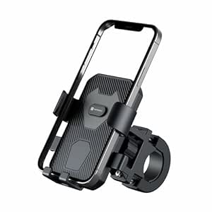 Portronics Mobike 4 Bike Phone Mount with 360° Rotational, Strong Hold for Bicycle, Motorcycle Compatible with 4.7 to 6.8 inch Devices(Black)