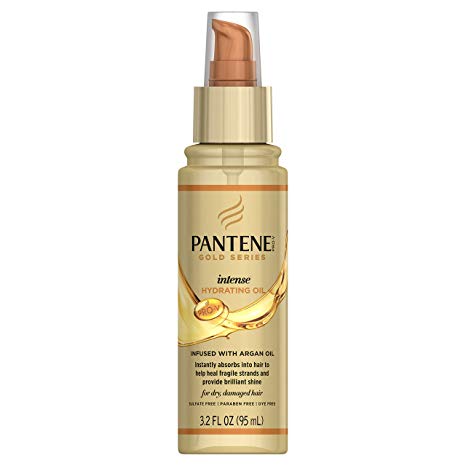 Pantene Gold Series Argan Oil, Sulfate Free, Intense Hydrating Oil, For Natural And Curly Textured Hair, 3.2 FL OZ