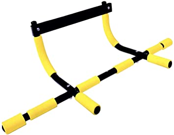 SOTASTIC Pull Up Bar for Doorway Adjustable Yellow Door Bar Push Up Dip Up Whole Body Work Out Fitness Tool at Home Office Gym Door No Damage