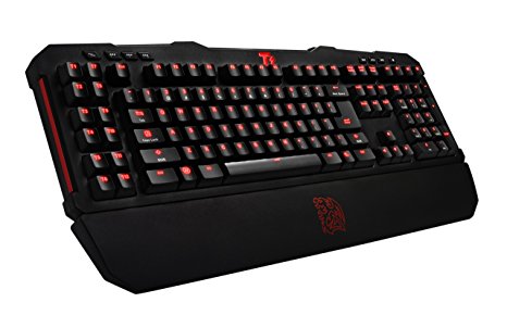 Tt eSPORTS MEKA G UNIT Illuminated Red Light Mechanical Professional Gaming Keyboard, Black (KB-MGU006USB)
