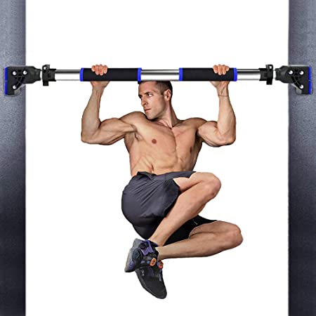 Chin up Bar Doorway Pull Up Bar No Screw Installation Exercise Bar with Locking Mechanism, Workout Bar with Ajustable Width for Home Gym Exercise Fitness