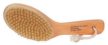 100 Natural Boar Bristle Body Brush with Contoured Wooden Handle