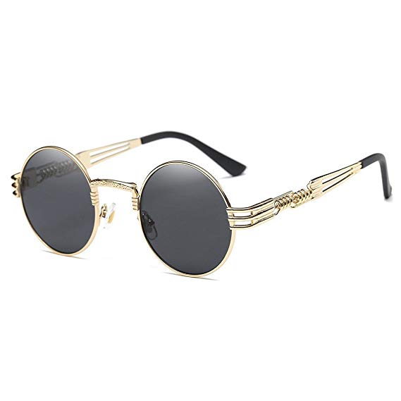 Round Retro Polarized Sunglasses Travel Glasses Women/Men Steampunk