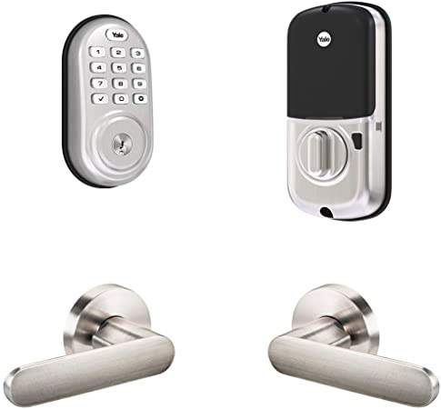 Yale Security B-YRD216-ZW-KC-619 Yale Assure Lock Z-Wave with Kincaid Works with Ring Alarm, Smartthings, and Wink Smart Keypad Deadbolt with Matching Lever, Satin Nickel