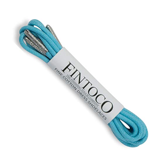 Fintoco Round Waxed Designer Dress Shoelaces with Metal Tips