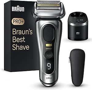 Braun PRO  Electric Shaver Series 9 9567cc, LifeTime Sharp Precision Long Hair Trimmer and Wet & Dry Electric Razor for Smooth Skin with 60min Battery Runtime