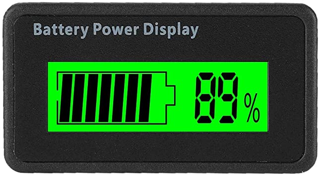 Oumij LCD Battery Capacity Monitor Gauge Meter,Waterproof Digital Battery Voltage Capacity Monitor,Percentage Indicator,12-48V Universal Battery Capacity Indicator Tester Voltmeter(Green)