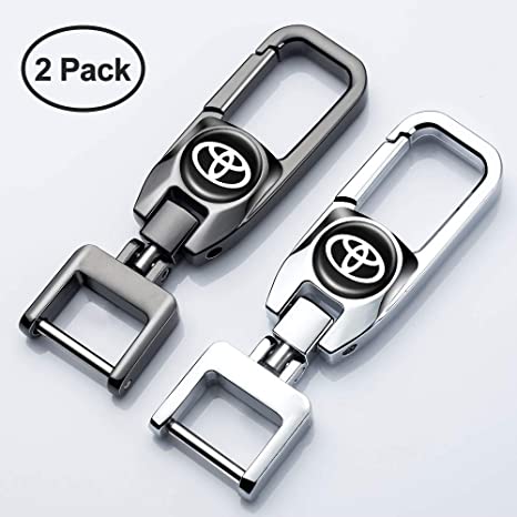 HEY KAULOR Car Logo Key Chain Key Ring for Toyota Business Gift Birthday Present for Men and Woman Pack of 2