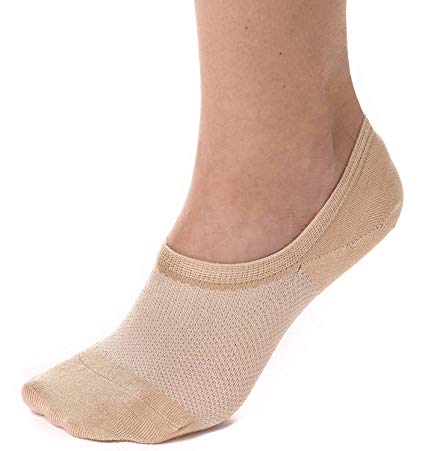 Bambu Women's Premium Bamboo No Show Socks - 4 pairs - Non-Slip