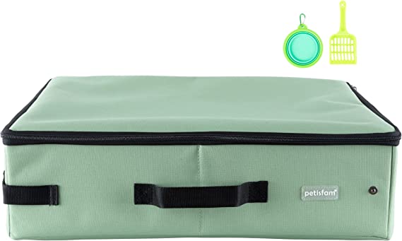 petisfam Portable Travel Litter Box for Easy Car Ride with Cats. Lightweight, Sturdy, Leak Proof, Collapsible, Foldable, Moblie